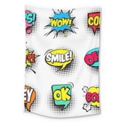 Set-colorful-comic-speech-bubbles Large Tapestry by Jancukart