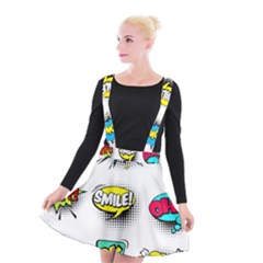 Set-colorful-comic-speech-bubbles Suspender Skater Skirt