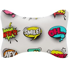 Set-colorful-comic-speech-bubbles Seat Head Rest Cushion by Jancukart