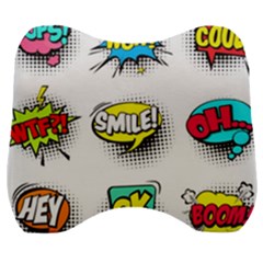 Set-colorful-comic-speech-bubbles Velour Head Support Cushion by Jancukart