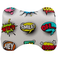 Set-colorful-comic-speech-bubbles Head Support Cushion by Jancukart