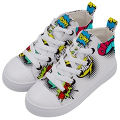 Set-colorful-comic-speech-bubbles Kids  Mid-top Canvas Sneakers by Jancukart