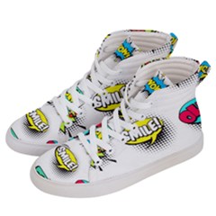 Set-colorful-comic-speech-bubbles Women s Hi-top Skate Sneakers