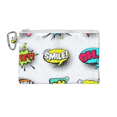 Set-colorful-comic-speech-bubbles Canvas Cosmetic Bag (medium)