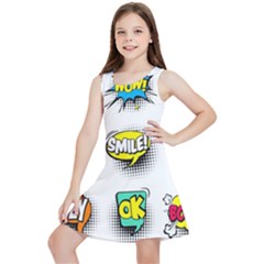 Set-colorful-comic-speech-bubbles Kids  Lightweight Sleeveless Dress