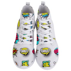 Set-colorful-comic-speech-bubbles Men s Lightweight High Top Sneakers