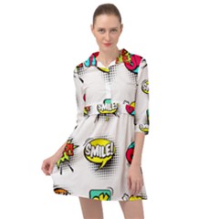 Set-colorful-comic-speech-bubbles Mini Skater Shirt Dress