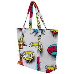 Set-colorful-comic-speech-bubbles Zip Up Canvas Bag