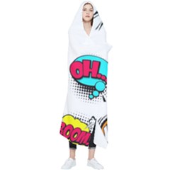 Set-colorful-comic-speech-bubbles Wearable Blanket by Jancukart