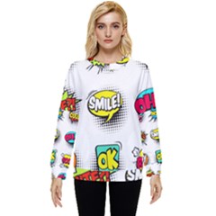 Set-colorful-comic-speech-bubbles Hidden Pocket Sweatshirt