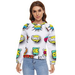 Set-colorful-comic-speech-bubbles Women s Long Sleeve Raglan Tee