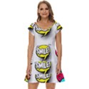 Set-colorful-comic-speech-bubbles Short Sleeve Tiered Mini Dress View1