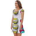 Set-colorful-comic-speech-bubbles Short Sleeve Tiered Mini Dress View2