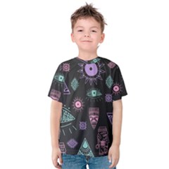 Vintage-seamless-pattern-with-tribal-art-african-style-drawing Kids  Cotton Tee