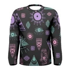 Vintage-seamless-pattern-with-tribal-art-african-style-drawing Men s Long Sleeve Tee