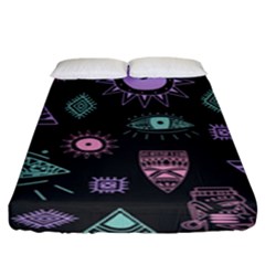 Vintage-seamless-pattern-with-tribal-art-african-style-drawing Fitted Sheet (king Size)