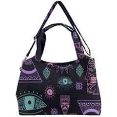 Vintage-seamless-pattern-with-tribal-art-african-style-drawing Double Compartment Shoulder Bag