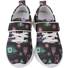 Vintage-seamless-pattern-with-tribal-art-african-style-drawing Kids  Velcro Strap Shoes