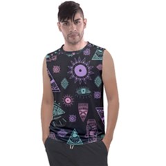 Vintage-seamless-pattern-with-tribal-art-african-style-drawing Men s Regular Tank Top