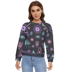 Vintage-seamless-pattern-with-tribal-art-african-style-drawing Women s Long Sleeve Raglan Tee