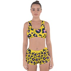 Leopard-print-seamless-pattern Racerback Boyleg Bikini Set