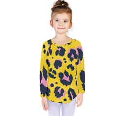 Leopard-print-seamless-pattern Kids  Long Sleeve Tee