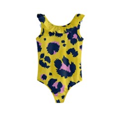 Leopard-print-seamless-pattern Kids  Frill Swimsuit