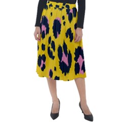 Leopard-print-seamless-pattern Classic Velour Midi Skirt 