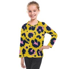 Leopard-print-seamless-pattern Kids  Long Mesh Tee