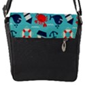 Seamless-pattern-nautical-icons-cartoon-style Flap Closure Messenger Bag (S) View1