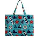 Seamless-pattern-nautical-icons-cartoon-style Zipper Mini Tote Bag View1