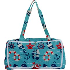 Seamless-pattern-nautical-icons-cartoon-style Multi Function Bag