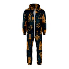 Dark-seamless-pattern-symbols-landmarks-signs-egypt Hooded Jumpsuit (kids)