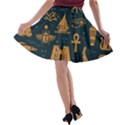 Dark-seamless-pattern-symbols-landmarks-signs-egypt A-line Skater Skirt View2