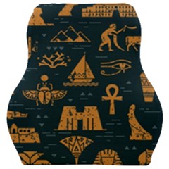 Dark-seamless-pattern-symbols-landmarks-signs-egypt Car Seat Velour Cushion  by Jancukart