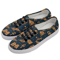 Dark-seamless-pattern-symbols-landmarks-signs-egypt Women s Classic Low Top Sneakers