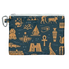 Dark-seamless-pattern-symbols-landmarks-signs-egypt Canvas Cosmetic Bag (xl)