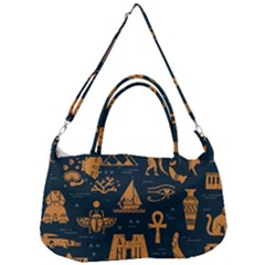 Dark-seamless-pattern-symbols-landmarks-signs-egypt Removal Strap Handbag by Jancukart