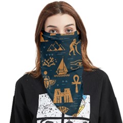 Dark-seamless-pattern-symbols-landmarks-signs-egypt Face Covering Bandana (triangle)