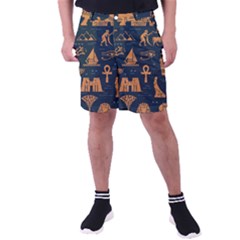 Dark-seamless-pattern-symbols-landmarks-signs-egypt Men s Pocket Shorts by Jancukart