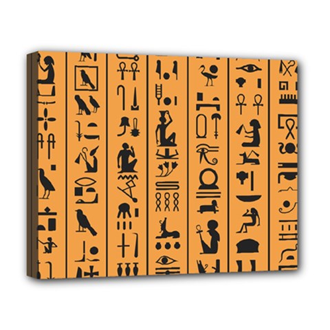 Egyptian-hieroglyphs-ancient-egypt-letters-papyrus-background-vector-old-egyptian-hieroglyph-writing Deluxe Canvas 20  X 16  (stretched) by Jancukart