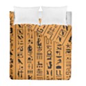 Egyptian-hieroglyphs-ancient-egypt-letters-papyrus-background-vector-old-egyptian-hieroglyph-writing Duvet Cover Double Side (Full/ Double Size) View1