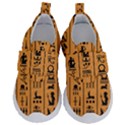 Egyptian-hieroglyphs-ancient-egypt-letters-papyrus-background-vector-old-egyptian-hieroglyph-writing Kids  Velcro No Lace Shoes View1