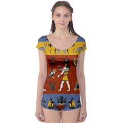 Ancient-egyptian-religion-seamless-pattern Boyleg Leotard  by Jancukart