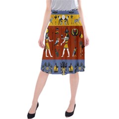 Ancient-egyptian-religion-seamless-pattern Midi Beach Skirt