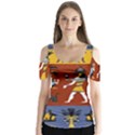 Ancient-egyptian-religion-seamless-pattern Butterfly Sleeve Cutout Tee  View1