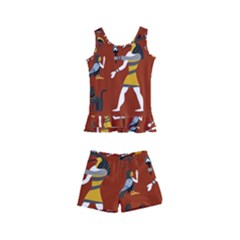 Ancient-egyptian-religion-seamless-pattern Kids  Boyleg Swimsuit