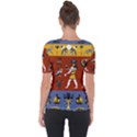 Ancient-egyptian-religion-seamless-pattern Shoulder Cut Out Short Sleeve Top View2