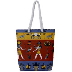 Ancient-egyptian-religion-seamless-pattern Full Print Rope Handle Tote (small)