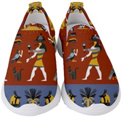 Ancient-egyptian-religion-seamless-pattern Kids  Slip On Sneakers by Jancukart